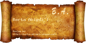 Berta Abigél névjegykártya